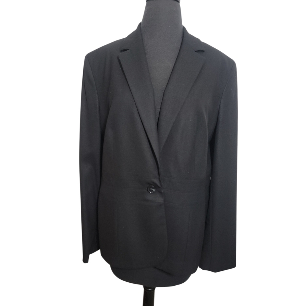 Jones New York Collection women's plus size 14 black single button blazer